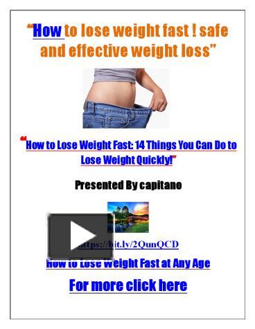 PPT – How to lose weight fast ! safe and effective weight loss -weight ...