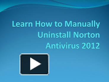 PPT – What Are The Steps To Manually Uninstall Norton Antivirus 2012 ...