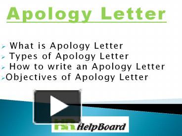 PPT – Apology Letter PowerPoint presentation | free to download - id ...