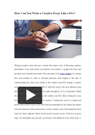 PPT – How Can You Write a Creative Essay Like a Pro PowerPoint ...