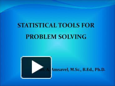 statistical tools for problem solving