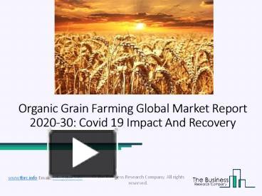 PPT – Organic Grain Farming Market Key Players, Demand and Consumption ...