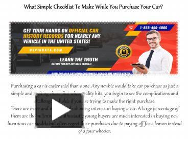 PPT – USVINData.com - What Simple Checklist To Make While You Purchase ...