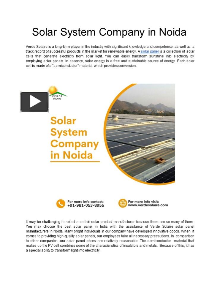 PPT – Solar System Company in Noida PowerPoint presentation | free to ...