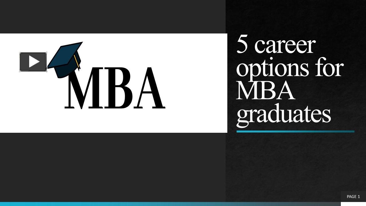 PPT – 5 career options for MBA graduates PowerPoint presentation | free ...