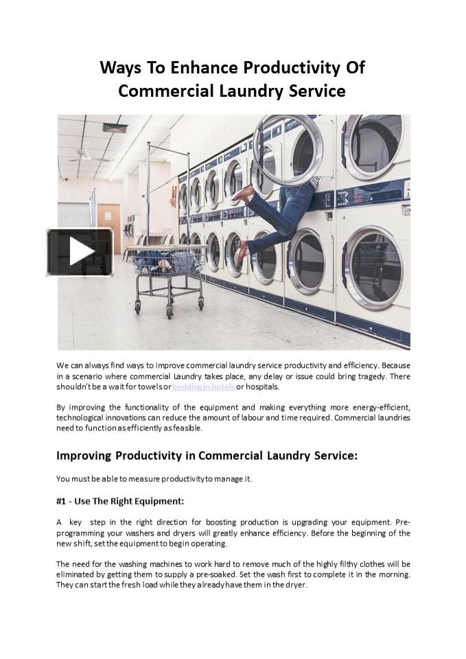 PPT – Ways To Enhance Productivity Of Commercial Laundry Service ...