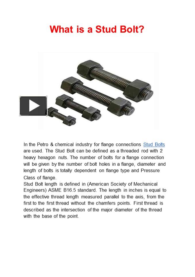 PPT – What is a Stud Bolt? PowerPoint presentation | free to download ...