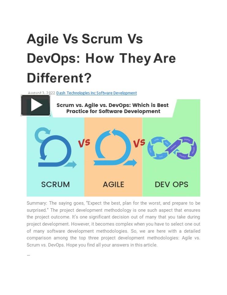 PPT – Agile Vs Scrum Vs DevOps: How They Are Different? PowerPoint ...