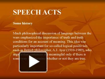 Speech acts