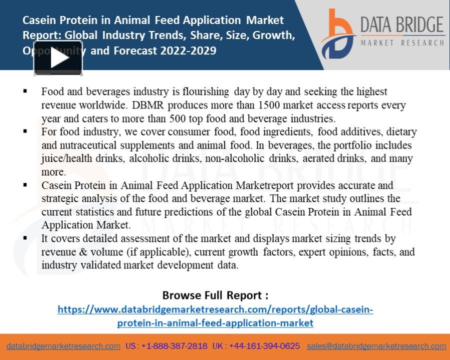 PPT – Casein Protein in Animal Feed Application Market PowerPoint ...