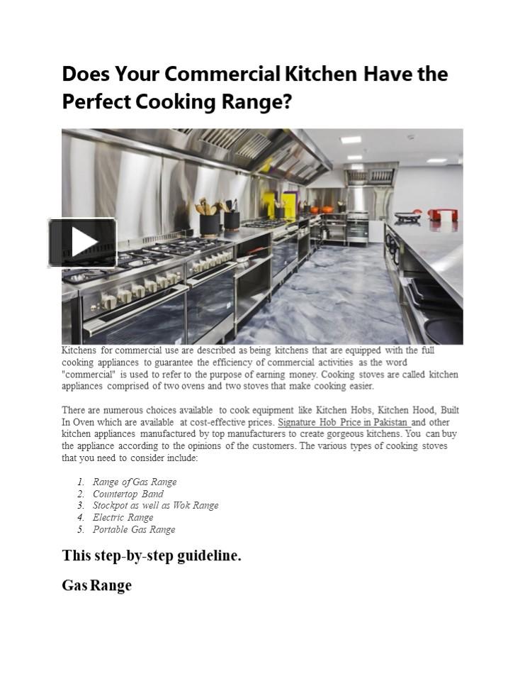 PPT – Does Your Commercial Kitchen Have the Perfect Cooking Range ...