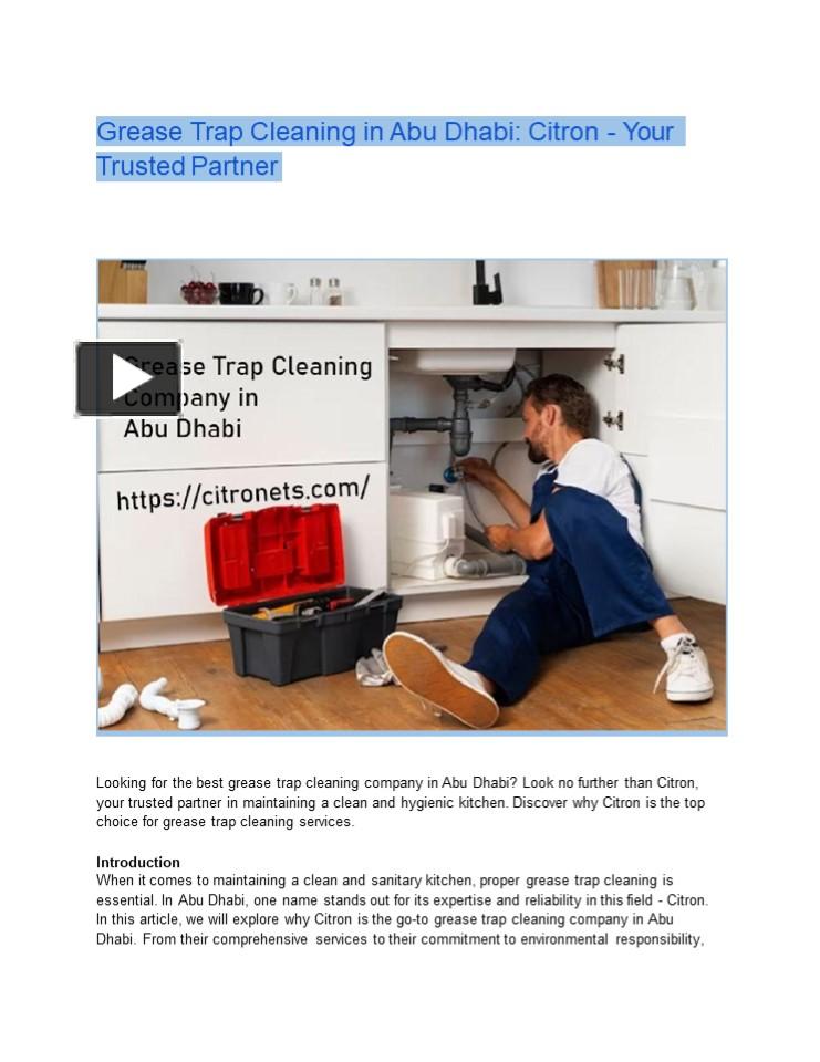 PPT – Grease Trap Cleaning Company in Abu Dhabi (1) PowerPoint ...