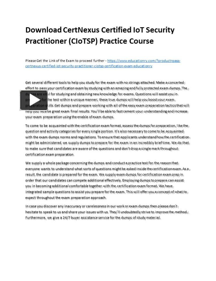 PPT – Download CertNexus Certified IoT Security Practitioner (CIoTSP ...