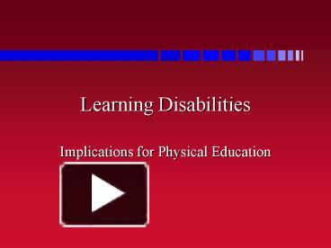 PPT – Learning Disabilities PowerPoint presentation | free to view - id ...