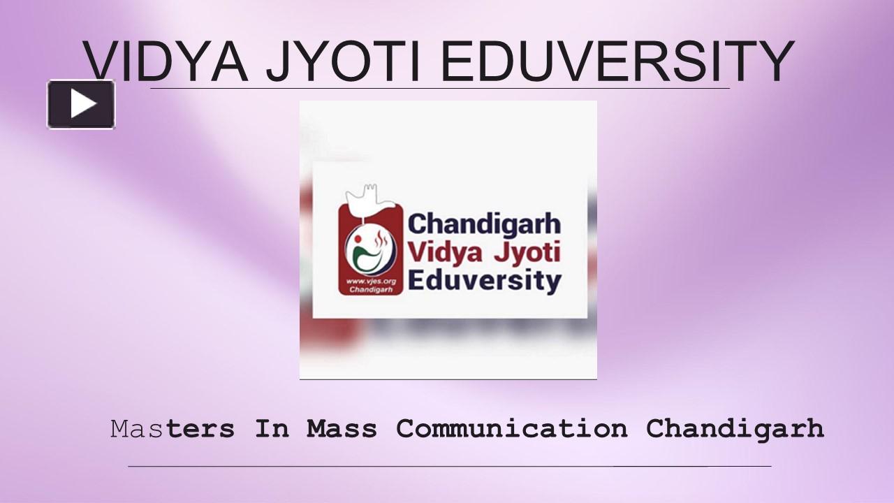 PPT – Masters In Mass Communication Chandigarh PowerPoint presentation ...