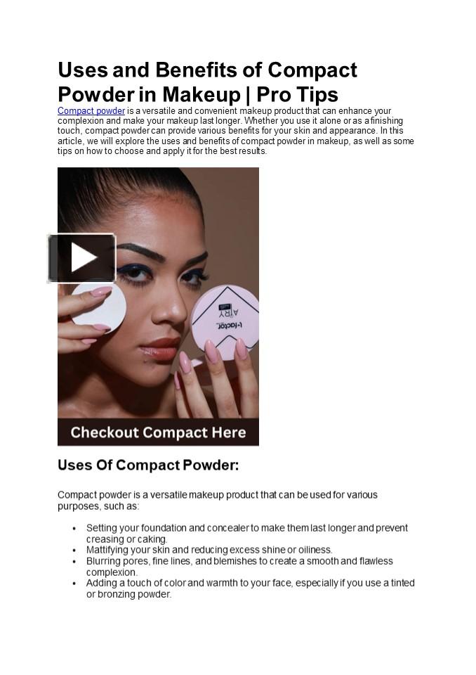 PPT – Uses and Benefits of Compact Powder in Makeup PowerPoint ...