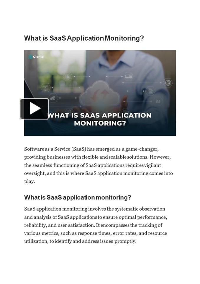 PPT – What is SaaS Application Monitoring? PowerPoint presentation ...