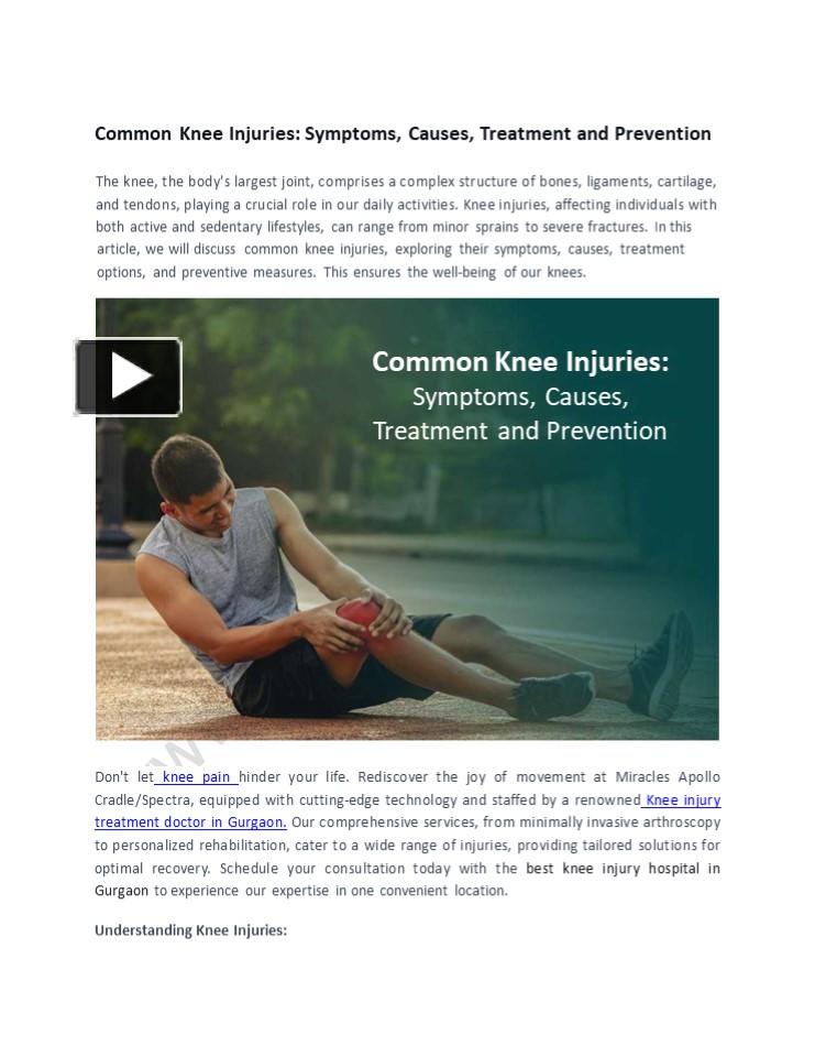 PPT – Common Knee Injuries: Symptoms, Causes, Treatment and Prevention ...