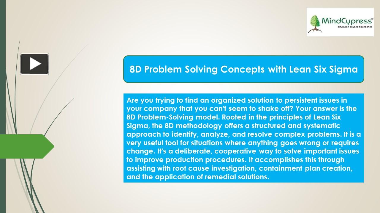 PPT – 8D Problem Solving Concepts with Lean Six Sigma PowerPoint ...