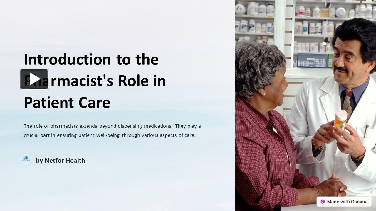 PPT – The Pharmacists Role in Patient Care PowerPoint presentation ...