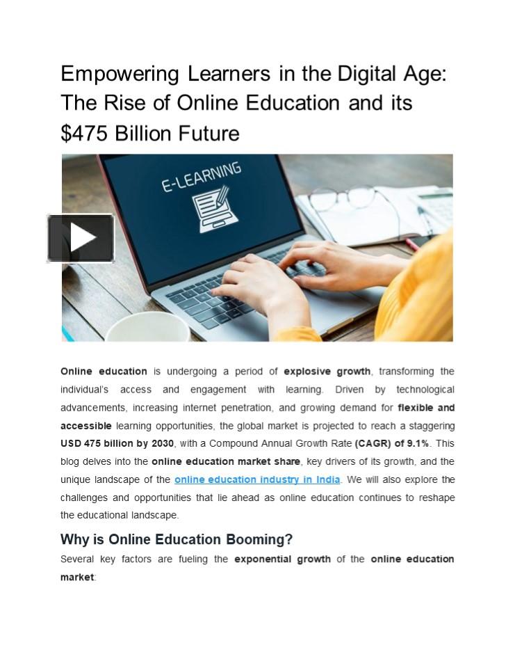 PPT – Empowering Learners in the Digital Age: The Rise of Online ...