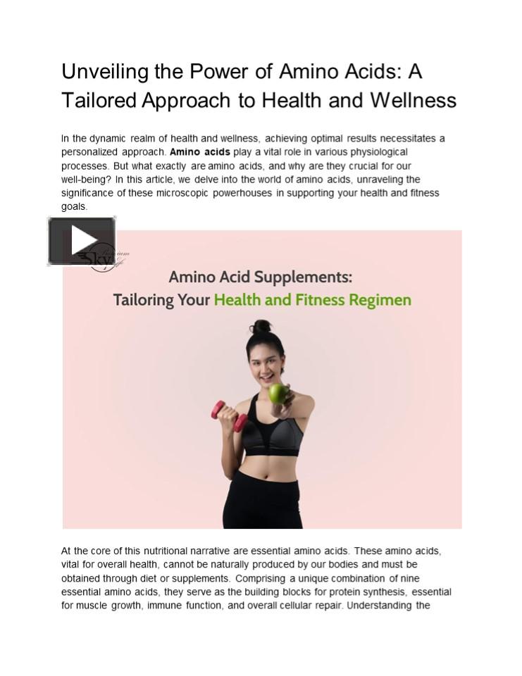 PPT – Unveiling the Power of Amino Acids: A Tailored Approach to Health ...