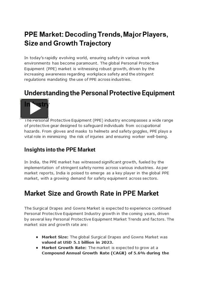 PPT – Insights into the PPE Industry PowerPoint presentation | free to ...