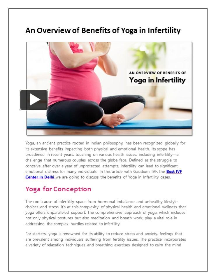 PPT – Yoga in Infertility | Yoga Exercises for Fertility | Gaudium IVF ...