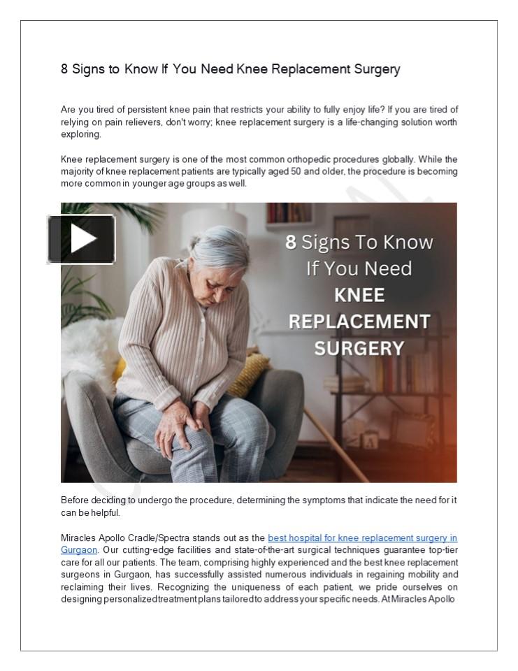 PPT – 8 Signs to Know If You Need Knee Replacement Surgery PowerPoint ...