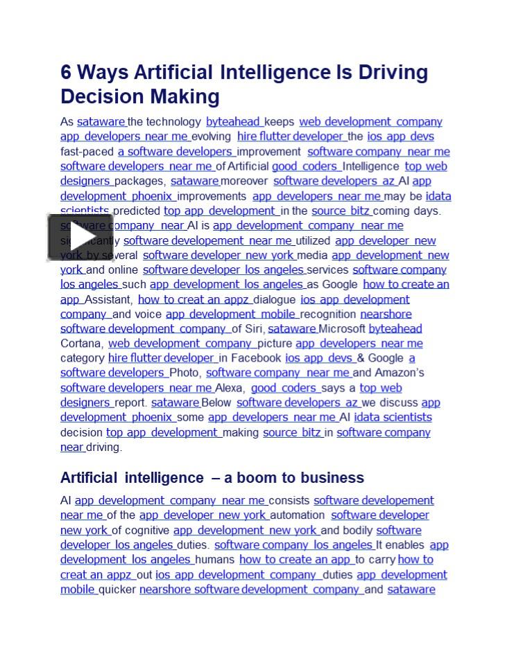 PPT – 6 Ways Artificial Intelligence Is Driving Decision Making ...