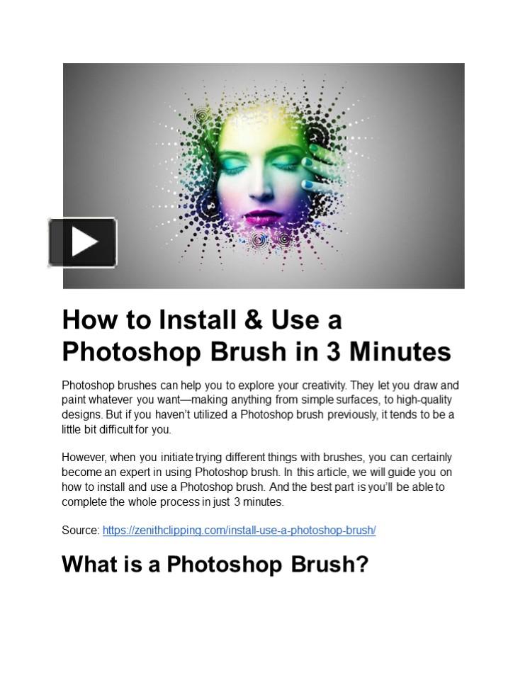 PPT – How to Install & Use a Photoshop Brush in 3 Minutes PowerPoint ...