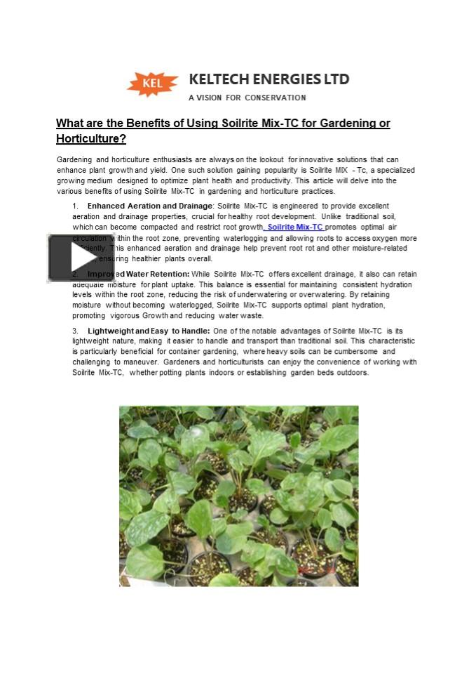 PPT – What are the Benefits of Using Soilrite Mix–TC for Gardening or ...