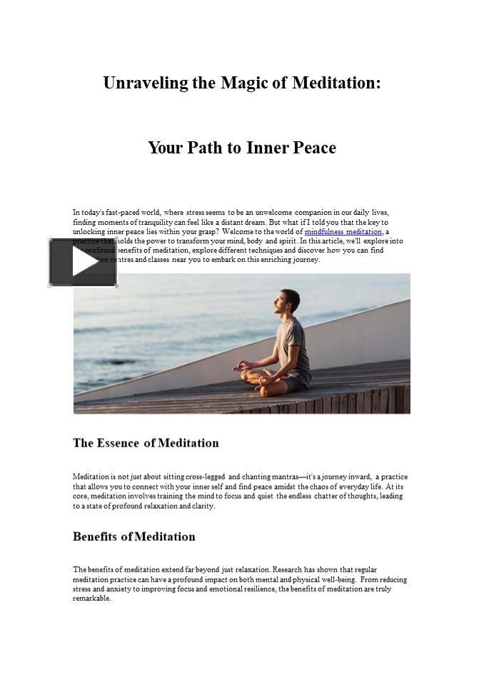 PPT – Unraveling the Magic of Meditation: Your Path to Inner Peace ...