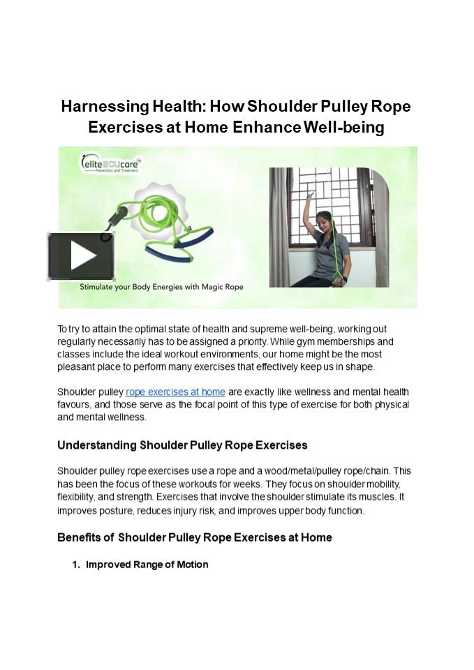 PPT – Harnessing Health: How Shoulder Pulley Rope Exercises at Home ...