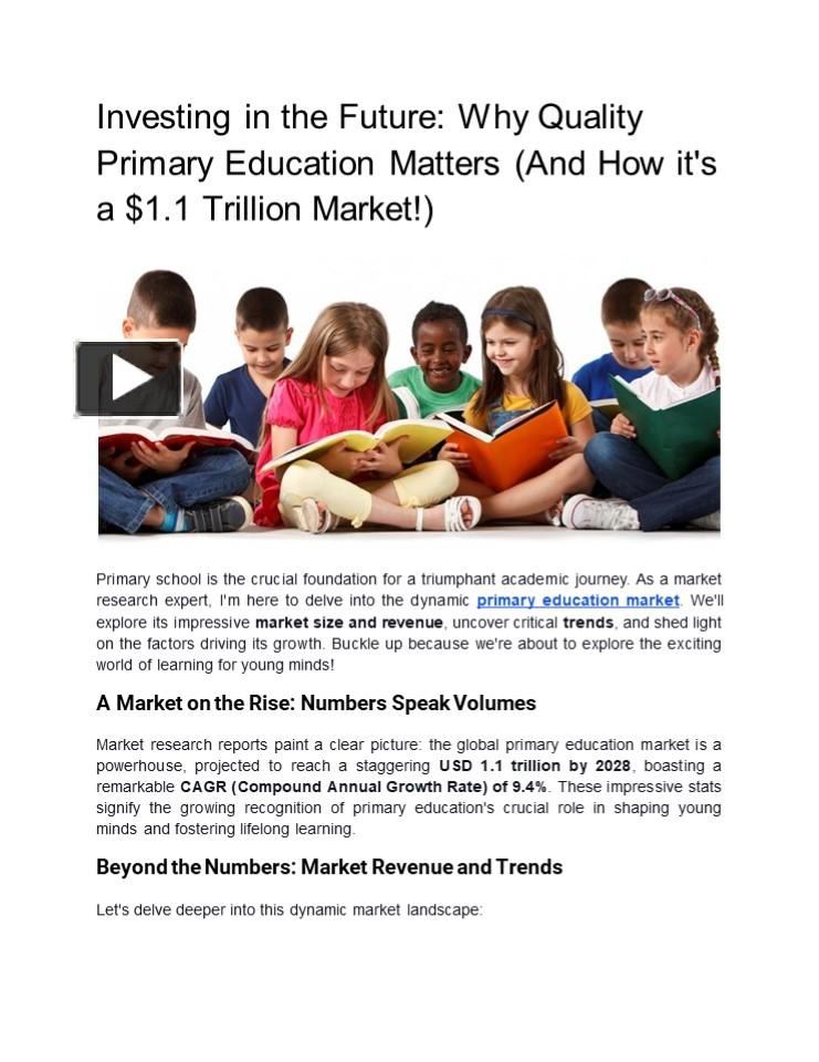 PPT – Investing in the Future: Why Quality Primary Education Matters ...