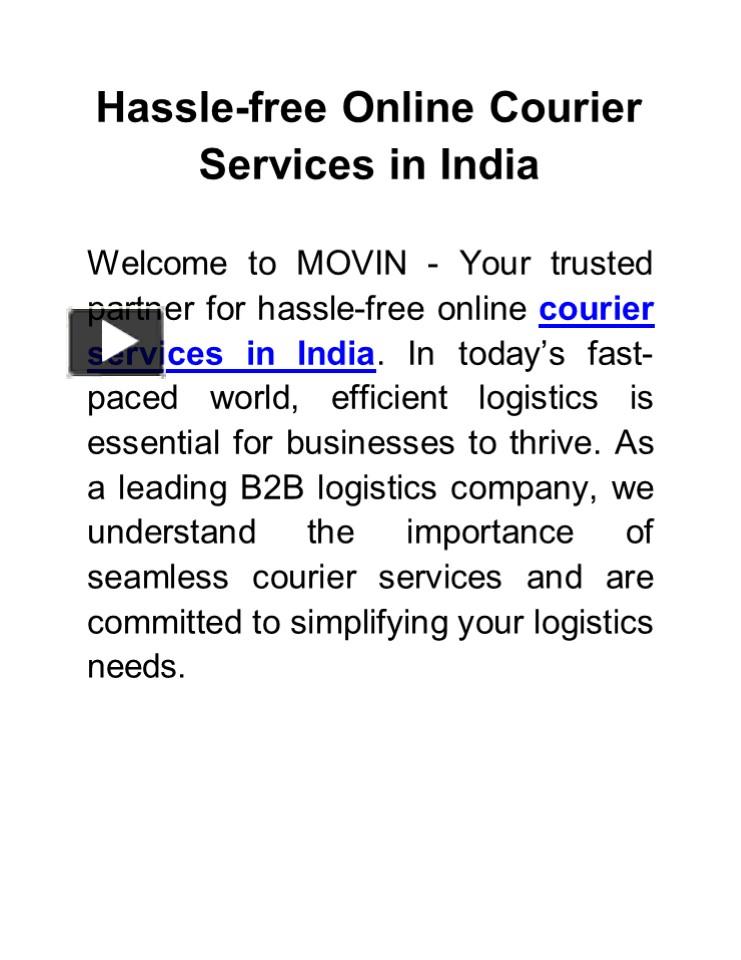 PPT – Hassle-free Online Courier Services in India PowerPoint ...