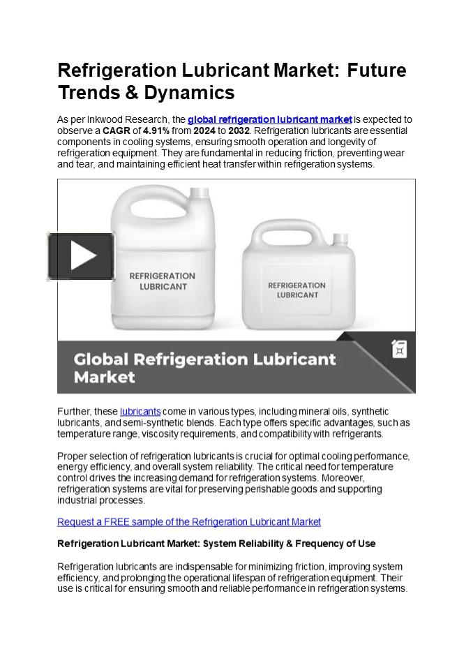 PPT – Refrigeration Lubricant Market: Future Trends & Dynamics ...