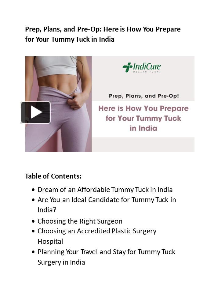 PPT – Preps, Plans, and Pre-Op - Here is How You Prepare for Your Tummy ...