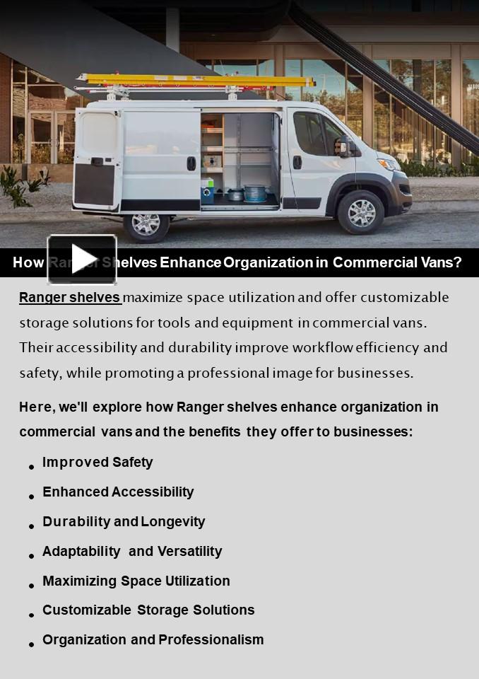 PPT – How Ranger Shelves Enhance Organization in Commercial Vans ...