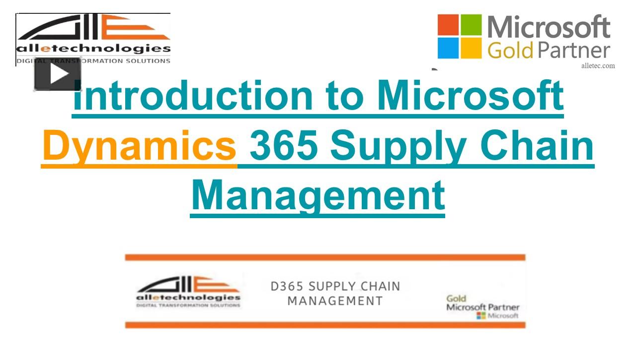 PPT – Introduction to Microsoft Dynamics 365 Supply Chain Management ...