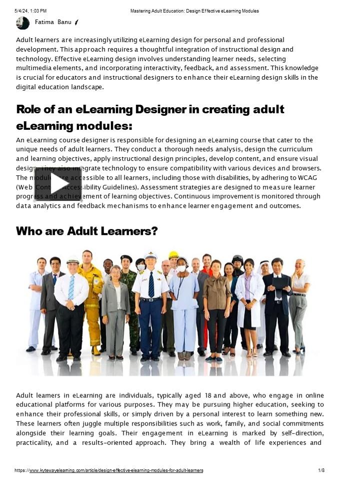 PPT – How to Design Effective eLearning Modules for Adult Learners ...