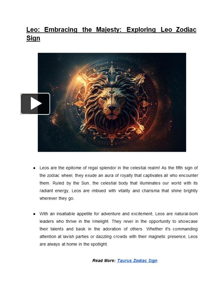 PPT – Leo Zodiac Sign: Personality Traits and Sign Dates: Leo Sign ...