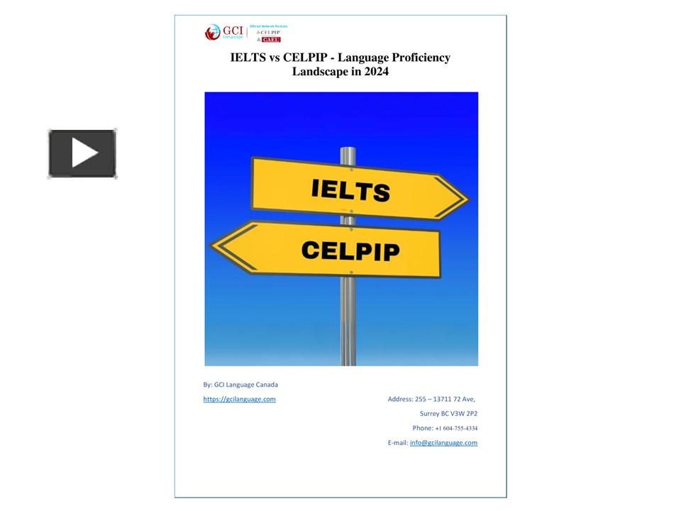 PPT – IELTS vs CELPIP - Language Proficiency Landscape in 2024 ...