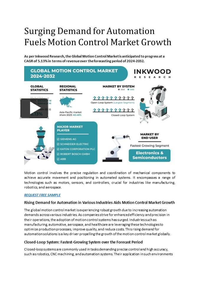 PPT – Surging Demand for Automation Fuels Motion Control Market Growth ...