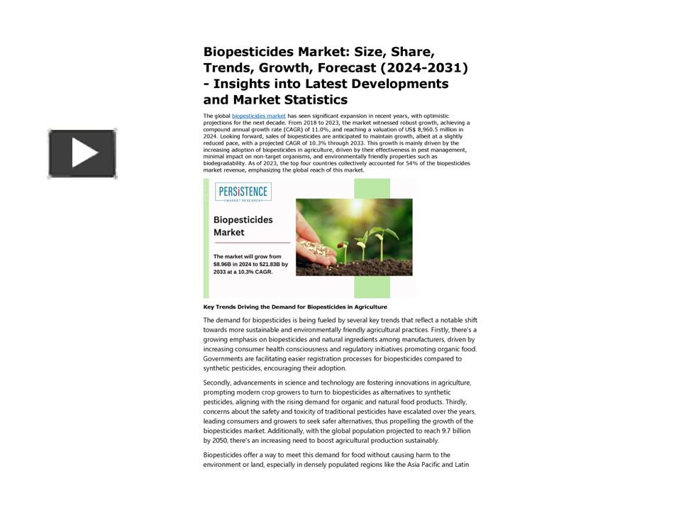 PPT – Biopesticides Market: Size, Share, Trends, Growth, Forecast (2024 ...