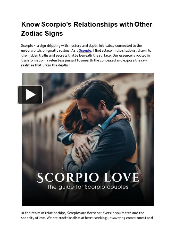 PPT – Know Scorpio's Relationships with Other Zodiac Signs PowerPoint ...