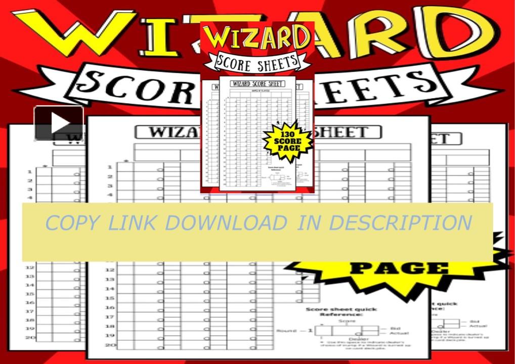 PPT – [⚡PDF⚡] Wizard Score Sheets: Wizard Card Game Score Pads - 130 ...