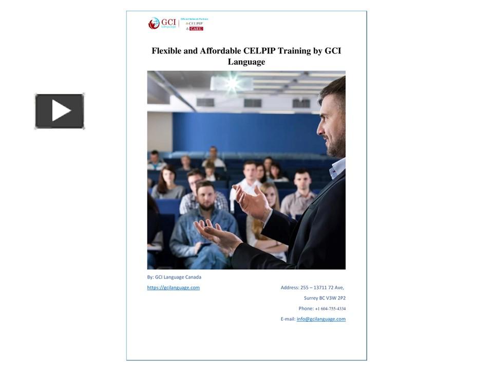 PPT – Flexible and Affordable CELPIP Training by GCI Language ...