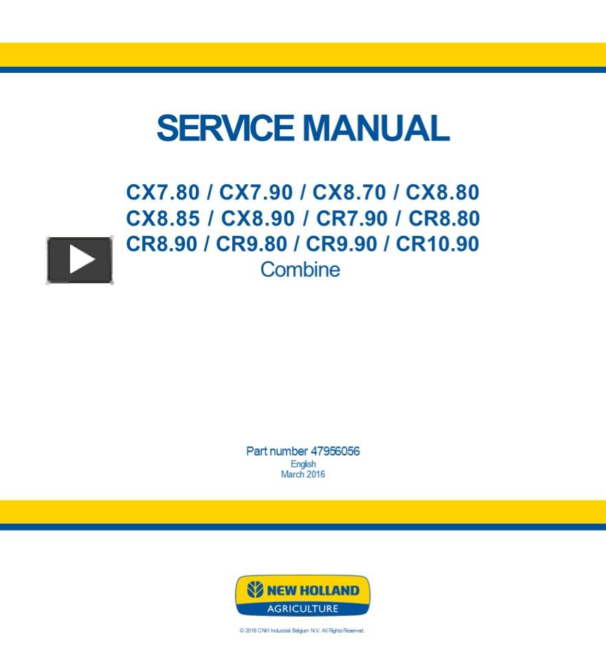 PPT – New Holland CX7.90 Combine Harvesters Service Repair Manual ...