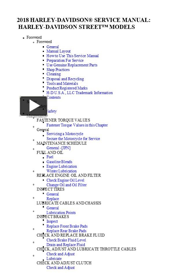 PPT – 2018 Harley Davidson Street Service Repair Manual Instant ...